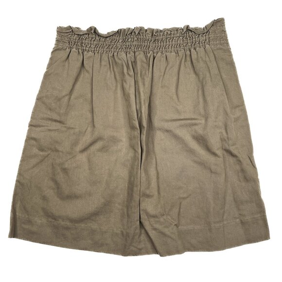 J. Crew Linen Sidewalk Skirt Paperbag Mini in Khaki Camel Size 2 - Picture 3 of 5